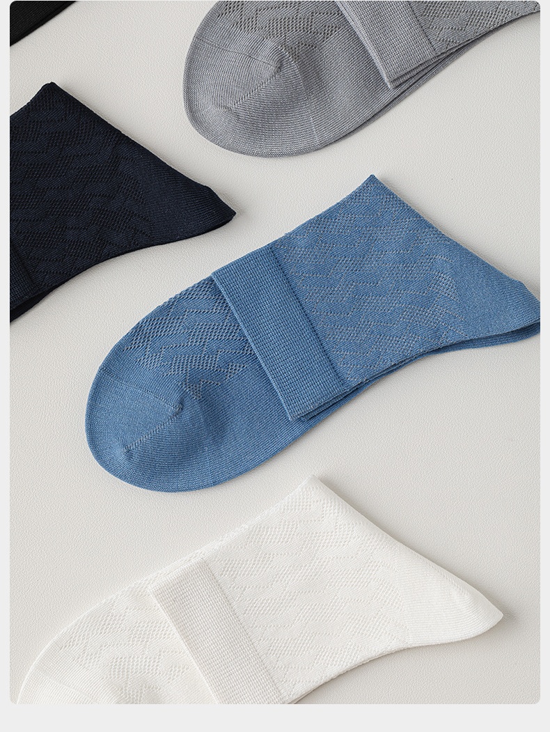 Mens Patterned Crew Mesh Summer Cool Socks Cotton Blend 1 bag include 5 pairs